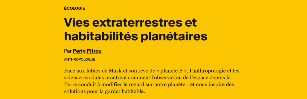 Parution de l'article 